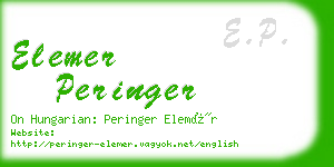 elemer peringer business card